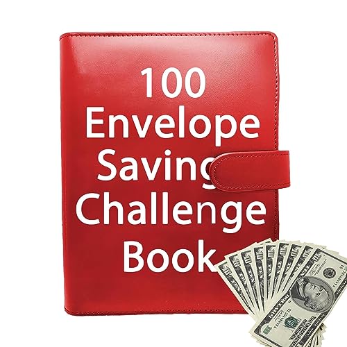 100 Envelope Challenge Binder Budget Binder mit 100 Geldumschläge, Budget Planner 6 Löcher Ringbuchordner Geld Mappe, Easy and Fun Way to Save 5,050 von Xzbling