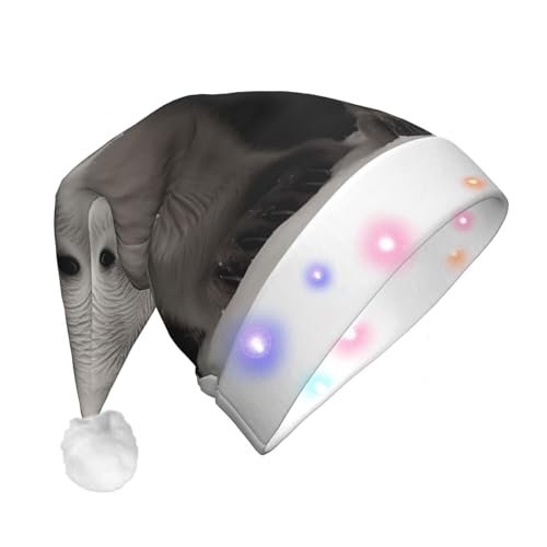 Xzeit LED-Weihnachtsmütze für Erwachsene, Weihnachtsmannmütze, Eisbär, beleuchtete Weihnachtsmütze, Weihnachtsfeiertagszubehör von Xzeit