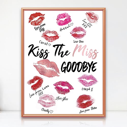 Y_Bong Junggesellinnenabschied-Dekorationen – Gerahmter Kiss The Miss Goodbye Party-Dekor – 30,5 x 40,6 cm Rotgold Brautdusche Tafelaufsatz Junggesellinnenabschied Spiele Partyzubehör Geschenk von Y_Bong