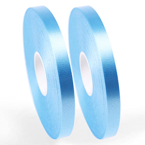 2 Rollen hellblaues Ballonband, 8 mm, 50 m Rolle, hellblaues Band, hellblaues Kräuselband, blaue Ballonschnur für Geschenkverpackungen, Bastelarbeiten von Y iRAN