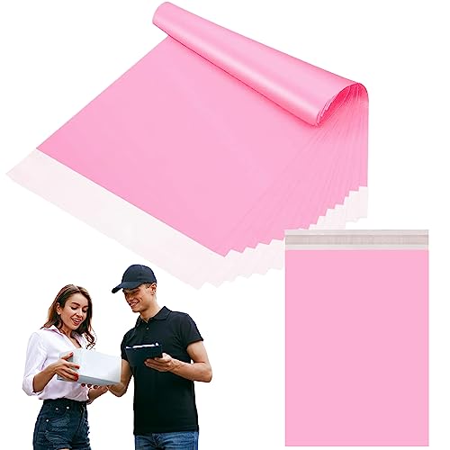 10 Stück 38x52cm Rosa Versandbeutel Plastik Versandtaschen,Versandtüten für Kleidung Groß,Selbstklebend Poly Kunststoffbeutel Wasserdichte Kuriertaschen Paket Tüten für Versand Warensendung Textilien von YAAVAAW