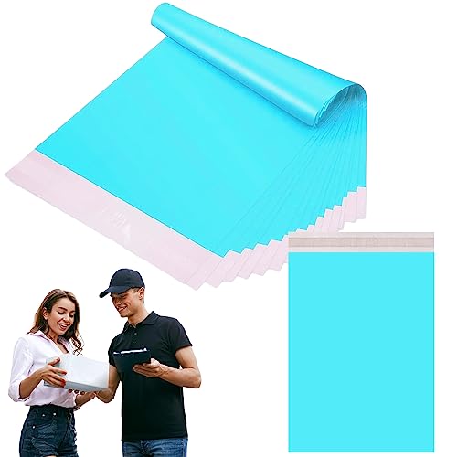 10 Stück 50x70cm Blau Versandbeutel Plastik Versandtaschen,Versandtüten für Kleidung Groß,Selbstklebend Poly Kunststoffbeutel Wasserdichte Kuriertaschen Paket Tüten für Versand Warensendung Textilien von YAAVAAW