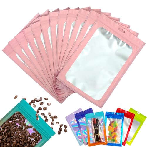 10 Stück Zip-Beutel Groß Mylar Bags Rosa Holografische Beutel 26x38cm,Wiederverschließbare Mylar Beutel,Geruchsdichte Baggys Ziplock-Beutel Polybeutel für Schmuck,Lebensmittel,Kleine Unternehmen von YAAVAAW