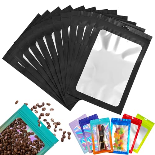 10 Stück Zip-Beutel Groß Mylar Bags Schwarz Holografische Beutel 26x38cm,Wiederverschließbare Mylar Beutel,Geruchsdichte Baggys Ziplock-Beutel Polybeutel für Schmuck,Lebensmittel,Kleine Unternehmen von YAAVAAW