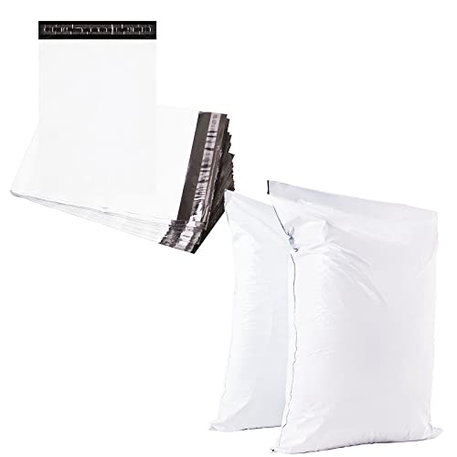 12 Stück 80x95cm Weiß Versandbeutel Plastik Versandtaschen,Versandtüten für Kleidung Groß,Selbstklebend Poly Kunststoffbeutel Wasserdichte Kuriertaschen Paket Tüten für Versand Warensendung Textilien von YAAVAAW