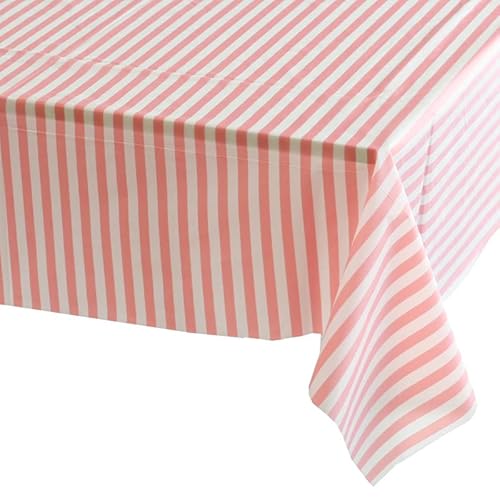 137x274 cm, rosa und weiße Streifen, Tischdecke, Party, rechteckige Einweg-Tischdecke, Kunststoff, rosa Tischdecke, Party für Picknick, Babyparty, Hochzeit, Weihnachten, Geburtstagsparty-Dekorationen 137x274 cm, rosa und weiße Streifen, Tischdecke, Party, rechteckige Einweg-Tischdecke, Kunststoff, rosa Tischdecke, Party für Picknick, Babyparty, Hochzeit, Weihnachten, Geburtstagsparty-Dekorationen von YAAVAAW