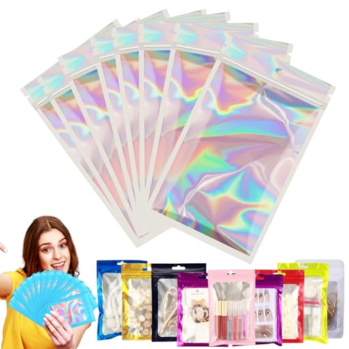 20 Stück Zip-Beutel Medium Mylar Bags Silber Holografische Beutel 20x30cm,Wiederverschließbare Mylar Beutel,Geruchsdichte Baggys Ziplock-Beutel Polybeutel für Schmuck,Lebensmittel,Kleine Unternehmen von YAAVAAW