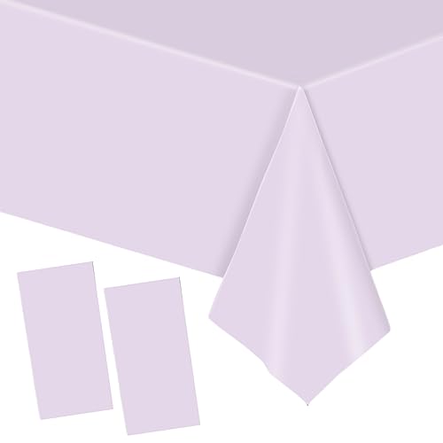 2Stück Einweg Tischdecke Hellviolett Papiertischdeck Roll Kunststoff Party Tischdecken,137*274cm Papiertischdecken Rolle Wasserdichte Tischtuch für Bienen Party,Kindergeburtstag,Hochzeiten,Weihnachten von YAAVAAW