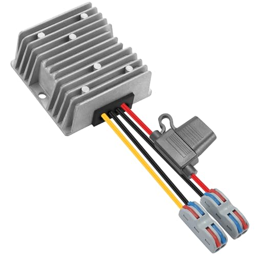 YABOANG DC-DC Konverter, Spannungswandler 24/48/60/72V zu 24V 20A 480W MAX mit wasserdichter Sicherung und Klemmleiste, automatischer Abwärtsspannungsregler, für Automotoren und Instrumente etc von YABOANG