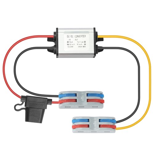 YABOANG DC-Spannungswandler 12/24V zu 5V 3A 15W MAX, DC 8-32V auf 5V Port Konverter, DC-DC-Wandler 8-32V auf 5V Buck, Stromwandler mit wasserdichter Sicherung und Klemmenblock, Abwärtsspannungsregler von YABOANG