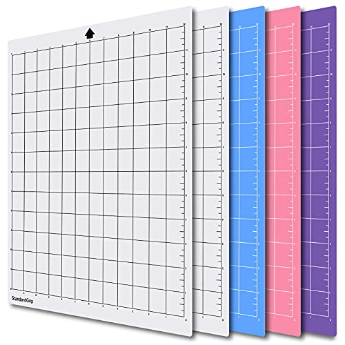 YADODO 12x12 Schneidematte für Silhouette Cameo Plotter 4/3/2/1,5er-Pack Ersatz Schneidematte Standardgrip, Lightgrip, Stronggrip FrabricGrip Klebstoff klebrig Matte für Silhouette Cameo Viny Craft von YADODO