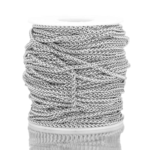 1 Meter 4,0 mm Schlangenketten Edelstahl Gliederketten Armbänder Erkenntnisse DIY Schmuck Geschenke Zubehör-ST von YAGNYUOG
