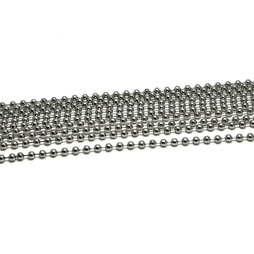1 Packungen/Lot 1,5–10 mm Edelstahl-Perlen-Kugelkette, groß für Halsketten, Ketten, DIY-Anhänger, Schlüsselanhänger, Schmuckherstellung, Zubehör – Perlenketten 10 mm von YAGNYUOG
