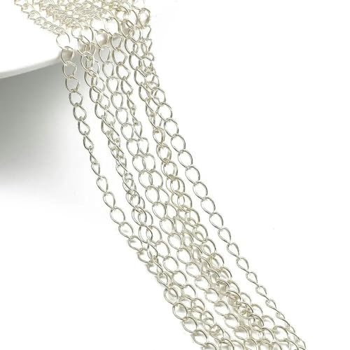 1 Stück/Los 50 cm 925 Sterling Silber Gliederketten Bulk Halskette Kette für DIY Armband Schmuckherstellung Zubehör handgefertigte Erkenntnisse-4,0 x 2,6 x 3,8 mm von YAGNYUOG