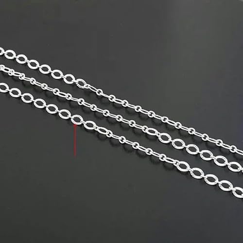 14 Karat vergoldete Messing-Rundstern-Gliederketten, Halsketten-Ketten, Schmuckzubehör, Stil 31, Silberfarbe, Länge 50 cm von YAGNYUOG