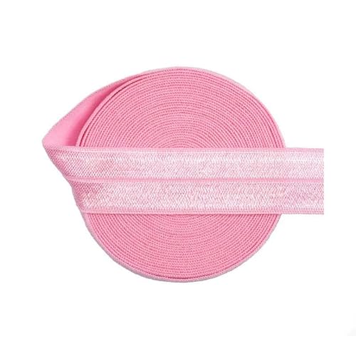 5 10 Yard 3/4" 20 mm solide glänzende umklappbare elastische Spandex Satin Band Band Haargummi Stirnband Kleid Nähbesatz-Rosa-2 Yards von YAGNYUOG