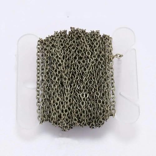 5 m/5,47 Yards 1,5 2,0 2,5 mm Kupfer Oval Link Halskette Kette Bulk Messing für Schmuck machen DIY Materialien Erkenntnisse Zubehör -1,5 mm x 5 m von YAGNYUOG