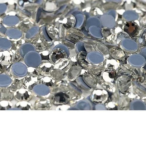 Mehrfarbige SS6-SS30 Glaskristall-Hotfix-Strasssteine zum Aufbügeln mit flacher Rückseite für DIY-Nagelkunst, Stoff- und Kleidungsdekoration-Kristall-SS30 – 288 Stück von YAGNYUOG