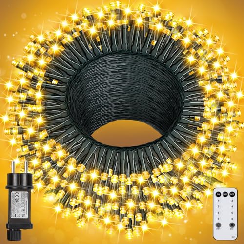 YAGOPAL 100M 800LED Weihnachtsbeleuchtung außen Christmas Lights Outdoor bunt 8 Modi mit Fernbedienung Strom Timer IP65 für Weihnachtsbaum Terrasse Party Hochzeit Dekoration von YAGOPAL