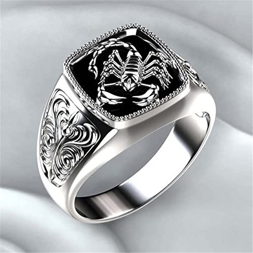 YAHUO Gothic Style Punk Scorpion Male Retro Ring Scorpion Pattern Ringe für Männer Schmuck von YAHUO