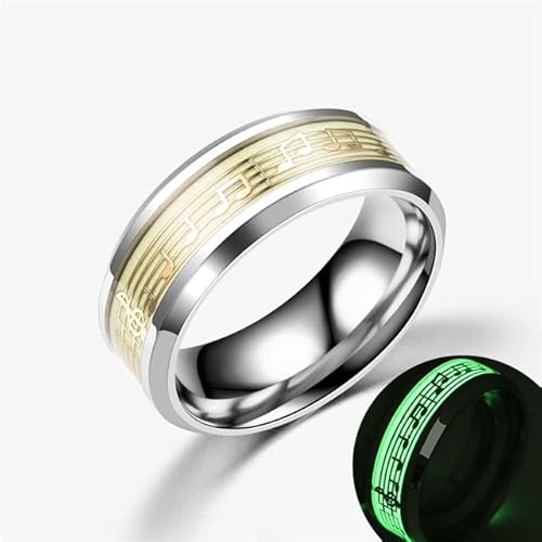 YAHUO Leuchtender plattierter Ring Dunkelgoldener Schmetterling Inlay Grüner Hintergrund Mode Herren Fluoreszierende Leuchtende Ringe von YAHUO