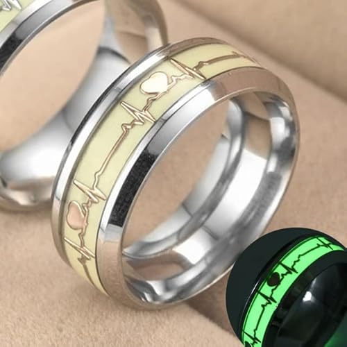 YAHUO Leuchtender plattierter Ring Dunkelgoldener Schmetterling Inlay Grüner Hintergrund Mode Herren Fluoreszierende Leuchtende Ringe von YAHUO