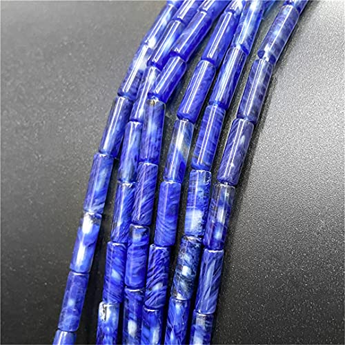 Armband Halskette Perlen Röhrchen bunte zylinderförmige Perlen für Schmuckherstellung DIY 4 x 13 mm 39,9 cm Strang blaue Wassermelone 4 x 13 mm ca. 15 Stück von YAJILM