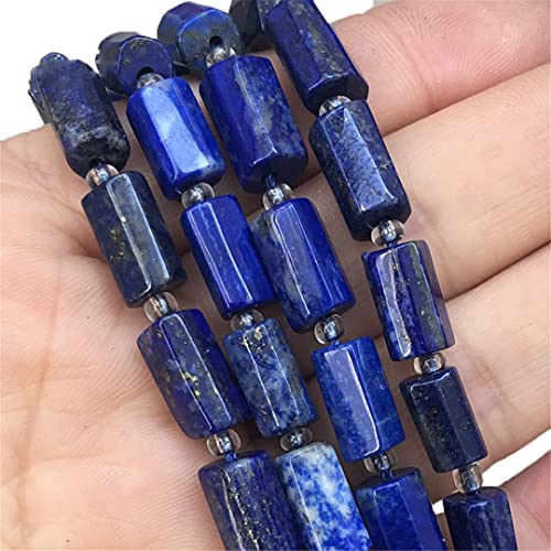 Natürliche Lapislazuli-Steinperlen, zylinderförmig, lose Abstandshalter-Perlen für selbstgemachte Schmuckherstellung, Charms, Armbänder, Zubehör, 19,1 cm von YAJILM