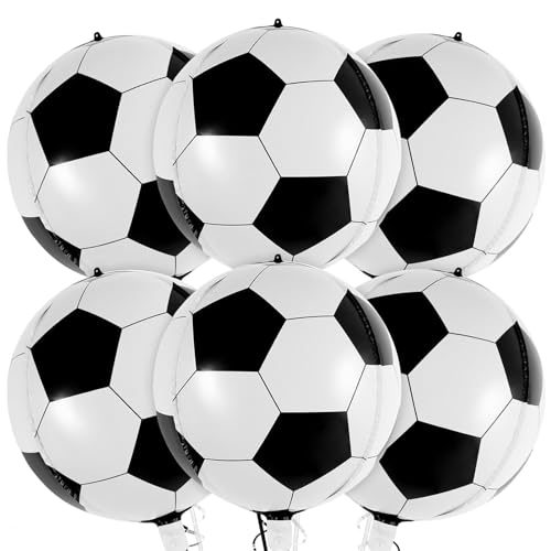 Luftballons Geburtstag Fußball, 6 Stück Folienballon Geburtstag Fußball, 22 Zoll Helium Ballons Fußball Luftballons Groß, Geburtstagsdeko Fußball für Kinder Junge Geburtstag Sport Fussball Thema von YAJIMAOY