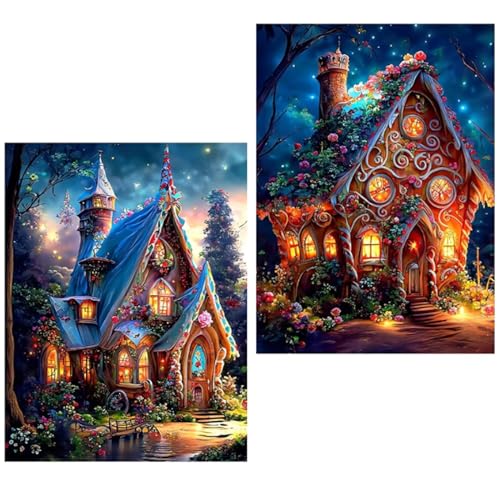 YALKIN 2 Packs 5D Diamond Painting 30x40cm Diamant Painting Bilder Diamond Art Erwachsene Full DIY Diamant Kunst Malerei Stickerei Set Kreuzstich Bilder Home Wand Dekor von YALKIN