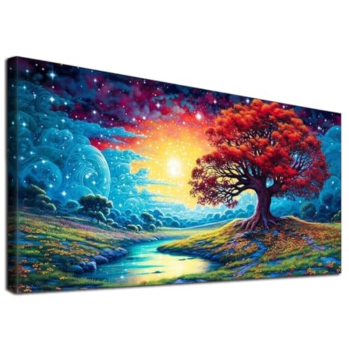 YALKIN 5D Diamond Painting Erwachsene Kinder Großes XXL 40x70cm Diamant Painting Bilder Diamond Art Erwachsene Full DIY Diamant Kunst Malerei Stickerei Set Kreuzstich Bilder Home Wand Dekor von YALKIN