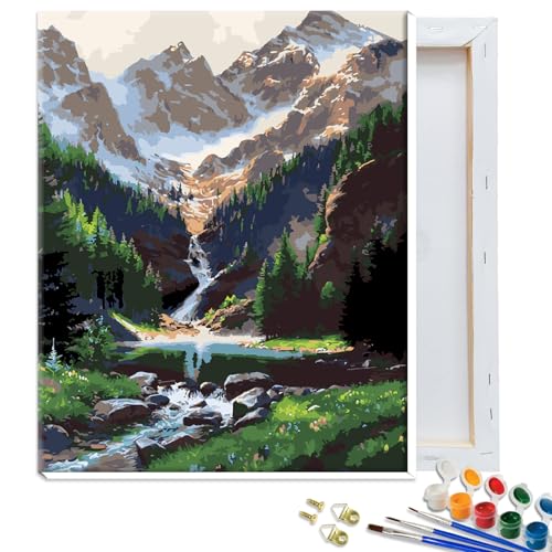 YALKIN Malen Nach Zahlen Erwachsene, Paint by Numbers Malen Nach Zahlen, DIY Landschaft mit Pinseln und Acrylfarben Handgemalt Ölgemälde Leinwand für Home Decor, mit Rahmen (30x40cm) von YALKIN