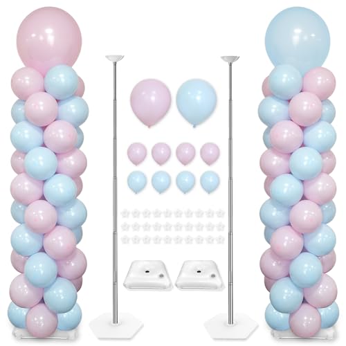 YALLOVE Ballonsäulenständer, 2er-Set Ballonständer mit 10-Zoll-Latexballons von YALLOVE