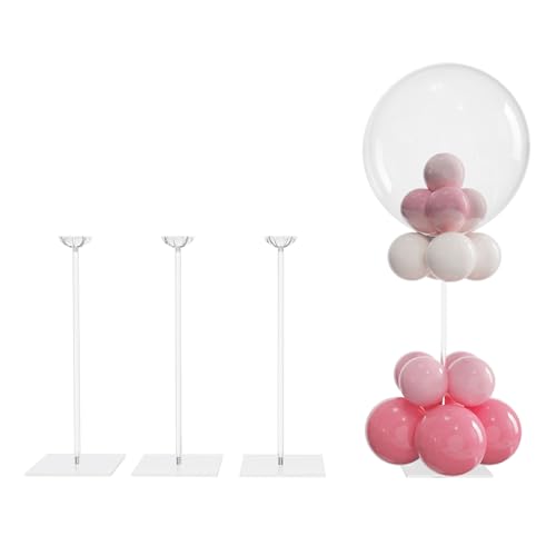 YALLOVE Clear Acryl Tischballon Stand Kit, einstellbare Höhe, 40cm 4-Pack, Wiederverwendbar von YALLOVE