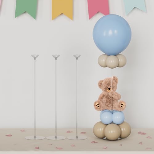 YALLOVE Clear Acryl Tischballon Stand Kit, einstellbare Höhe, 60cm 4-Pack, Wiederverwendbar von YALLOVE