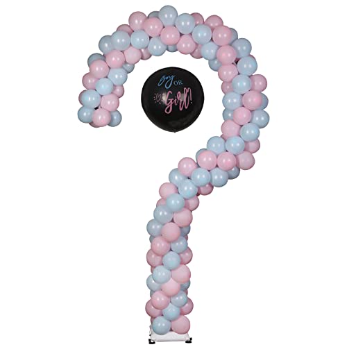 YALLOVE Metall Fragezeichen Ballon Säule für Baby Geschlecht Reveal, 2.35m Höhe verstellbare Ballon Bogen Stand Kit, Rahmen Hintergrund für Jungen oder Mädchen Party Dekoration von YALLOVE