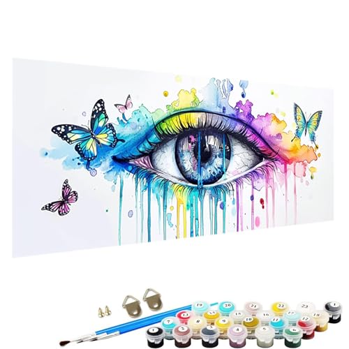 Malen Nach Zahlen Erwachsene, Auge Paint by Numbers Adult, DIY Handgemalt öLgemäLde mit 3 - Pinseln und Acrylfarbe Knitterfreie Leinwand Kit - 60x120cm Malen Nach Zahlen Erwachsene abstrakt 5-X9 von YALNSENN