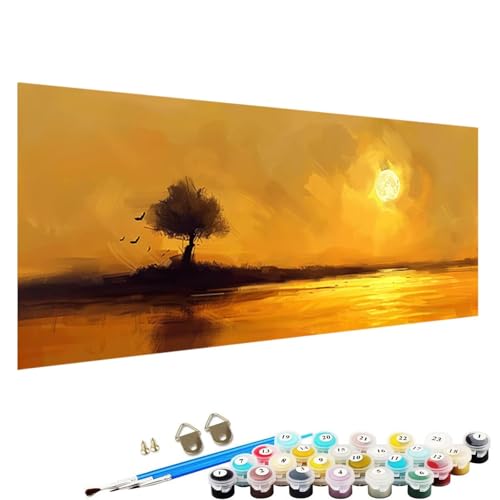 Malen Nach Zahlen Erwachsene, Baum DIY Handgemalt öLgemäLde Kit - 100x200cm, Malen Nach Zahlen Schipper mit 3 - Pinseln und Acrylfarbe Knitterfreie Leinwand Kit abstrakt 0-7x von YALNSENN