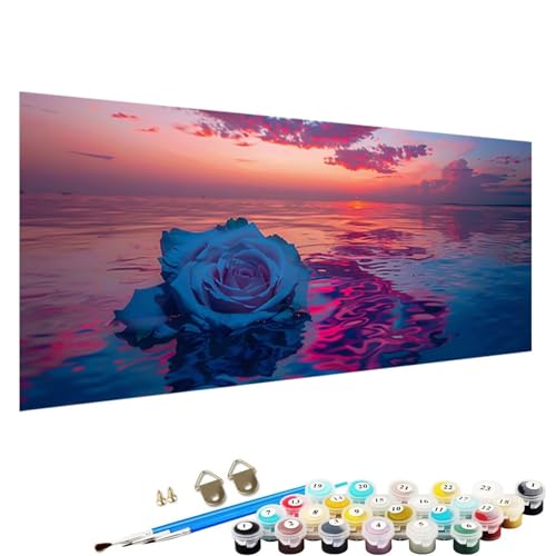 Malen Nach Zahlen Erwachsene, Blume DIY Handgemalt öLgemäLde Kit - 100x200cm, Malen Nach Zahlen Schipper mit 3 - Pinseln und Acrylfarbe Knitterfreie Leinwand Kit Strand B-K8 von YALNSENN