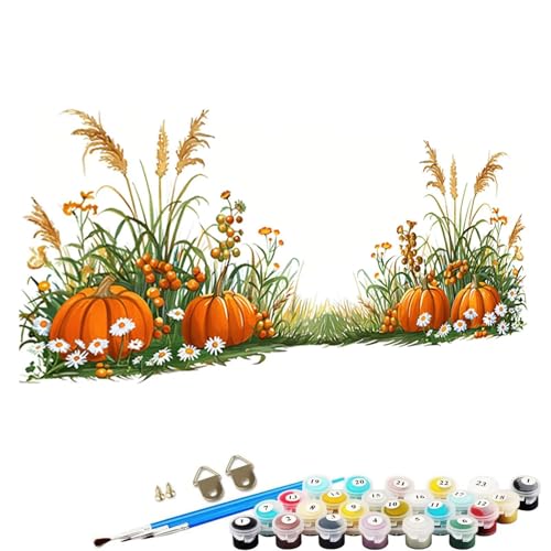 Malen Nach Zahlen Erwachsene, Blume DIY Handgemalt öLgemäLde Kit - 60x120cm, Malen Nach Zahlen Schipper mit 3 - Pinseln und Acrylfarbe Knitterfreie Leinwand Kit KüRbis 6-47 von YALNSENN