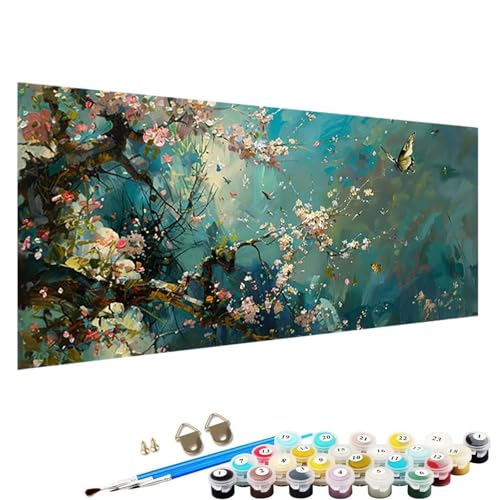 Malen Nach Zahlen Erwachsene, Blume Malen Nach Zahlen, Acrylpigment für Kinder GemäLdeleinwand, DIY Handgemalt öLgemäLde Kit für AnfäNger 100x200cm Malen-Nach-Zahlen Erwachsene Schmetterling M-Td von YALNSENN