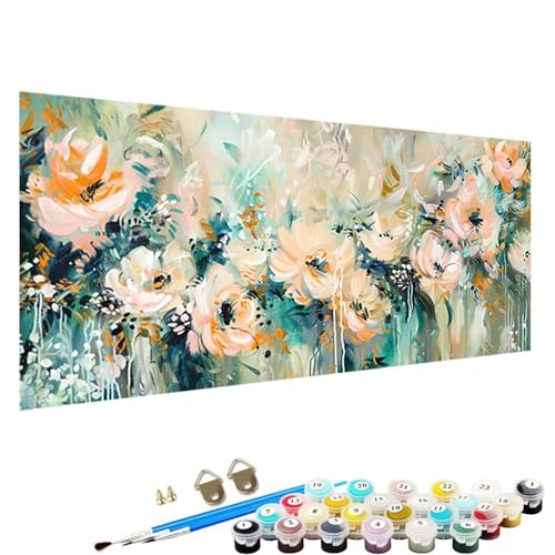 Malen Nach Zahlen Erwachsene, Blume Paint by Numbers Malen Nach Zahlen, DIY mit Pinseln und Acrylfarben Handgemalt öLgemäLde Leinwand für Home Decor, 70x140cm Malen Nach Zahlen Erwachsene Pflanze F-R2 von YALNSENN