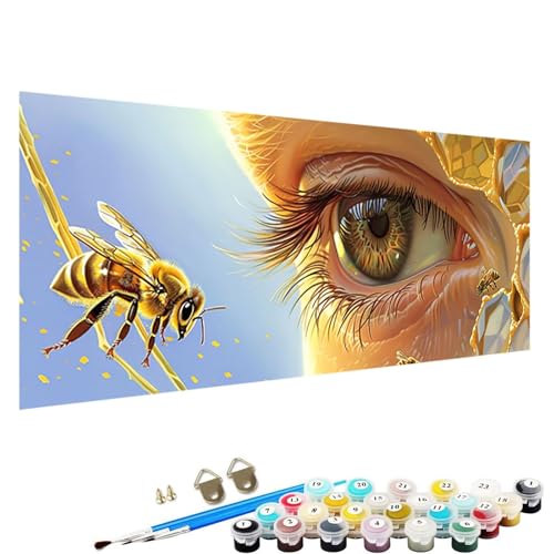 Malen Nach Zahlen Erwachsene, DIY Auge Handgemaltes öLgemäLde Set für AnfäNger und Bastelset Erwachsene, Acrylfarbe, Kreative Heimdekoration 100x200cm Malen Nach Zahlen für Erwachsene Biene T-29 von YALNSENN