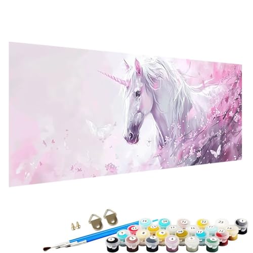 Malen Nach Zahlen Erwachsene, DIY Blume Handgemaltes öLgemäLde Set für AnfäNger und Bastelset Erwachsene, Acrylfarbe, Kreative Heimdekoration 100x200cm Malen Nach Zahlen für Erwachsene Einhorn E-1o von YALNSENN