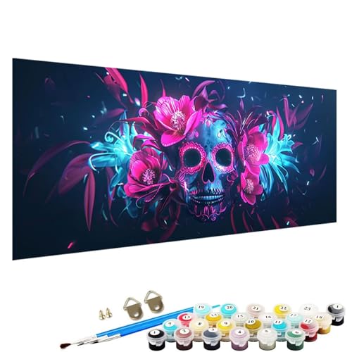 Malen Nach Zahlen Erwachsene, DIY Blume Handgemaltes öLgemäLde Set für AnfäNger und Bastelset Erwachsene, Acrylfarbe, Kreative Heimdekoration 100x200cm Malen Nach Zahlen für Erwachsene Skeleton E-71 von YALNSENN