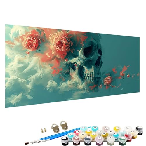 Malen Nach Zahlen Erwachsene, DIY Blume Handgemaltes öLgemäLde Set für AnfäNger und Bastelset Erwachsene, Acrylfarbe, Kreative Heimdekoration 30x60cm Malen Nach Zahlen für Erwachsene Skeleton 3-R8 von YALNSENN