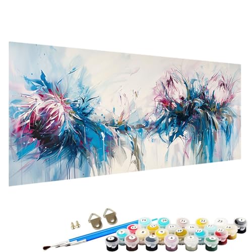 Malen Nach Zahlen Erwachsene, DIY Blume Handgemaltes öLgemäLde Set für AnfäNger und Bastelset Erwachsene, Acrylfarbe, Kreative Heimdekoration 60x120cm Malen Nach Zahlen für Erwachsene abstrakt Y-1v von YALNSENN