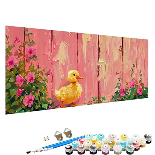 Malen Nach Zahlen Erwachsene, DIY Ente Handgemaltes öLgemäLde Set für AnfäNger und Bastelset Erwachsene, Acrylfarbe, Kreative Heimdekoration 80x160cm Malen Nach Zahlen für Erwachsene Tier 2-10 von YALNSENN