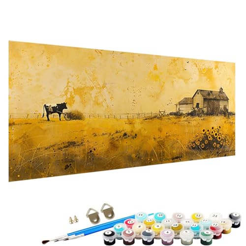 Malen Nach Zahlen Erwachsene, DIY Handgemalt öLgemäLde Kit für AnfäNger und Erwachsene, abstrakt， Acrylpigment für Kinder GemäLdeleinwand, Kreatives Geschenk Home Haus Deko, 70x140cm Landschaft K-Wh von YALNSENN