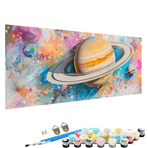 Malen Nach Zahlen Erwachsene, DIY Universum Handgemaltes öLgemäLde Set für AnfäNger und Bastelset Erwachsene, Acrylfarbe, Kreative Heimdekoration 90x40cm Malen Nach Zahlen für Erwachsene abstrakt 1-2x von YALNSENN